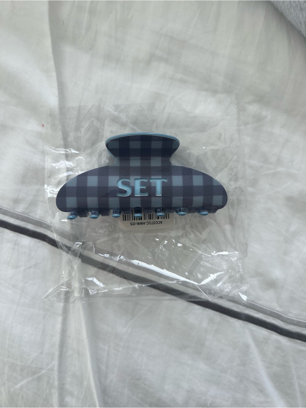 Set Active Gingham Claw Clip Hammock
